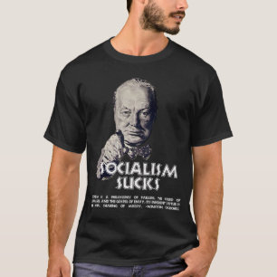T-shirt Citation de Churchill :  Le socialisme suce !