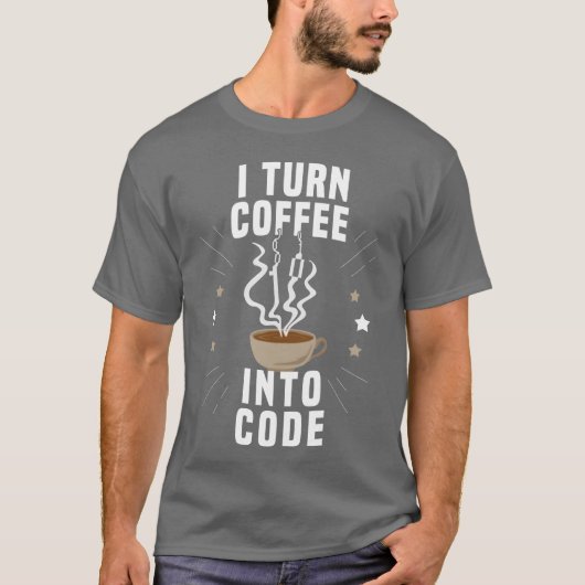 T-shirt Citation de code pour un café de programmeur vinta (Devant)