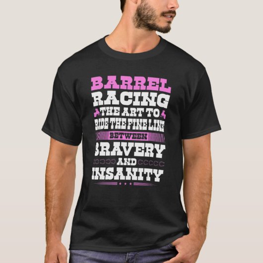 T-shirt Citation de course de baril pour baril de cheval d (Devant)