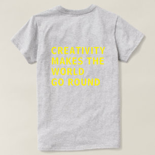 T-shirt Citation de créativité Typographie jaune Retour Im
