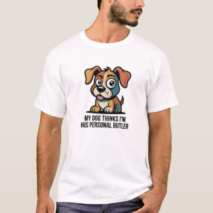 T-shirt Citation de dessin animé de chien majordome drôle