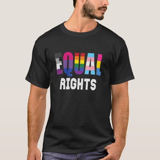 T-shirt Citation De Droits Égaux Dans Queer Flags Gay prid (Devant)