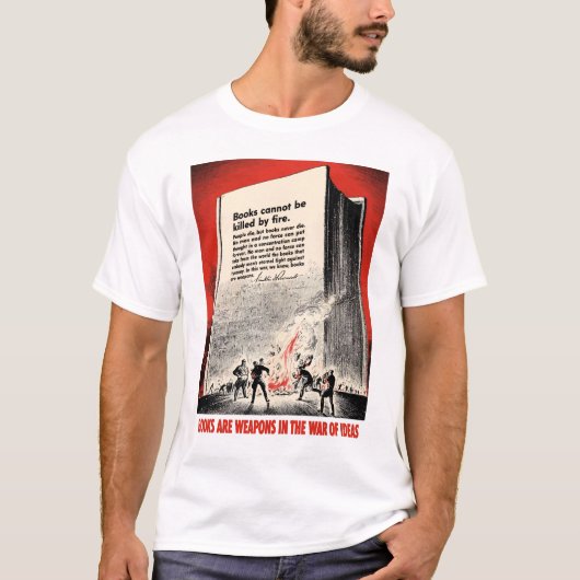 T-shirt Citation de FDR sur le Burning de livre (Devant)