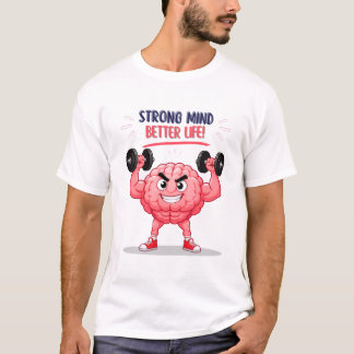 T-shirt Citation de force mentale de caractère de cerveau