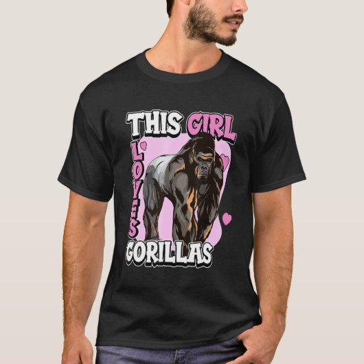 T-shirt Citation De Gorilla Enfants Apes Cette Fille Aime (Devant)