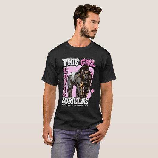 T-shirt Citation De Gorilla Enfants Apes Cette Fille Aime  (Devant entier)