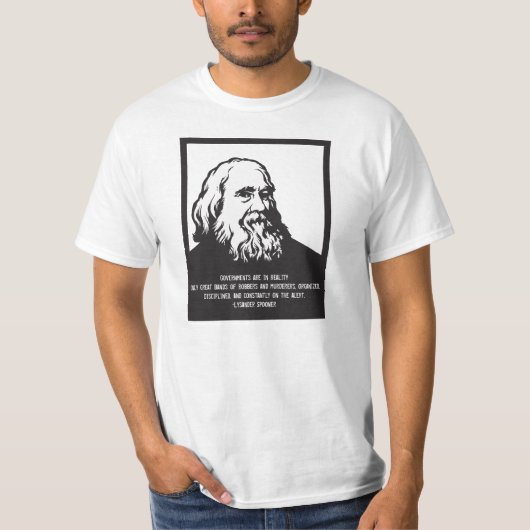 T-shirt Citation de gouvernement de Lysander Spooner (Devant)