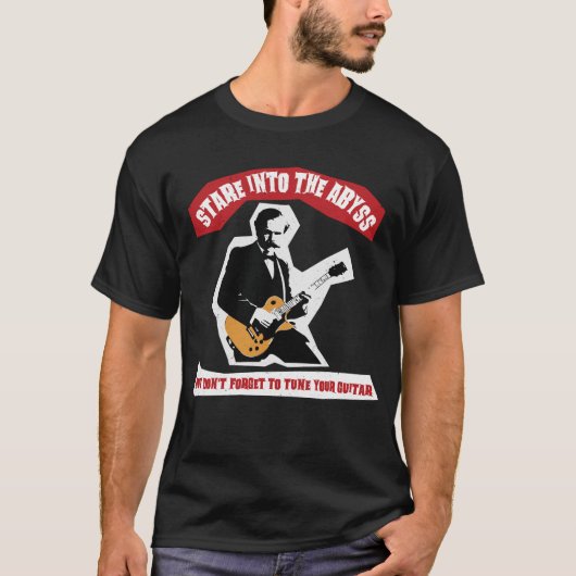 T-shirt Citation de guitare Nietzsche noir (Devant)