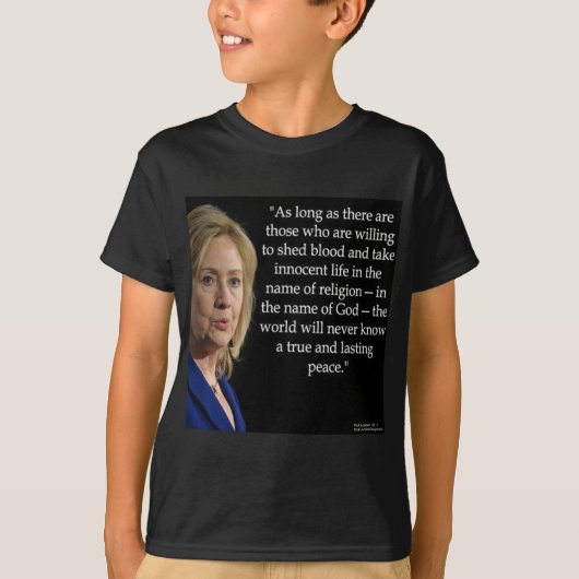 T-shirt Citation de Hillary Clinton sur la religion du san (Devant)