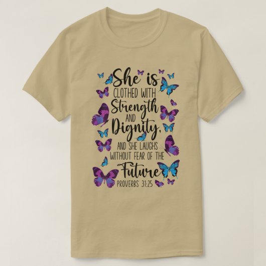 T-shirt Citation de la Bible chrétienne Proverbes papillon (Design devant)