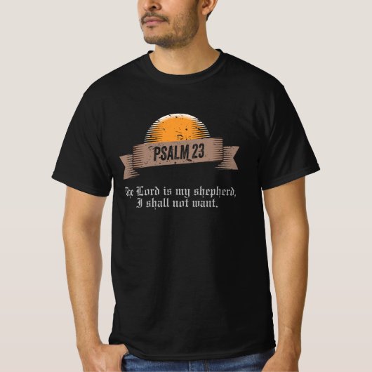 T-shirt Citation de la Bible du Psaume 23 (Devant)