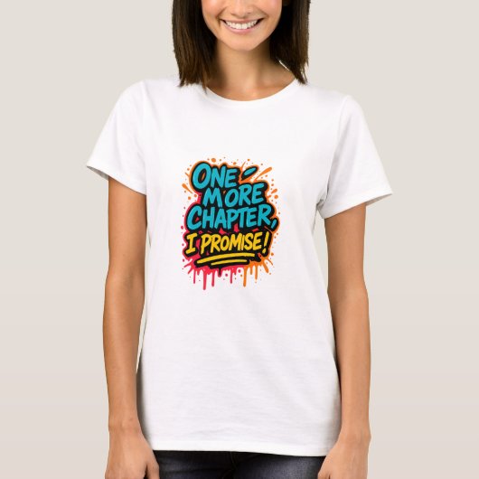 T-shirt Citation de lecture de style graffiti Tee / livre (Devant)