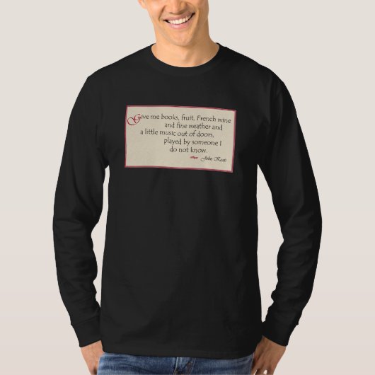 T-shirt Citation de livre de John Keats (Devant)
