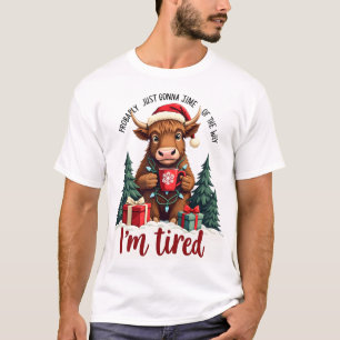 T-shirt Citation de Noël drôle de vache des Highlands Vint