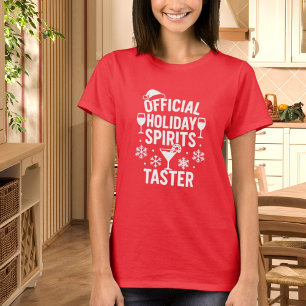 T-shirt Citation de Noël humoristique fête spiritueux roug