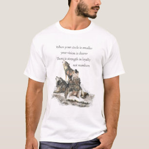 T-shirt Citation de pack Wolf de la sagesse loyale de l'am