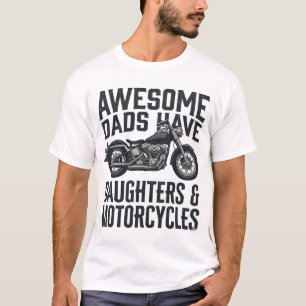T-shirt Citation de papa et filles en moto, vecteur vintag