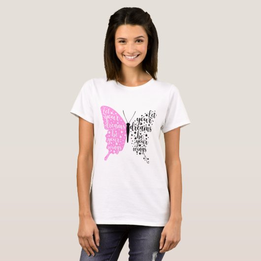 T-shirt Citation de papillon (Devant entier)