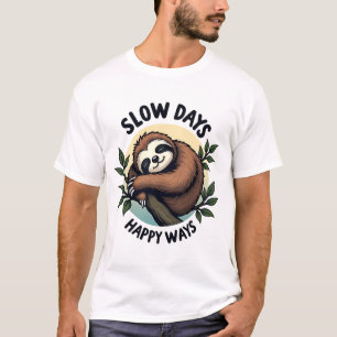 T-shirt Citation de paresseux vintage Graphique de nature