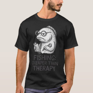 T-shirt Citation de pêche moins chère que la thérapie