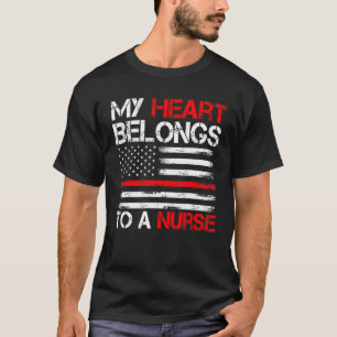 T-shirt Citation de petit ami infirmier mignon Mon cœur ap