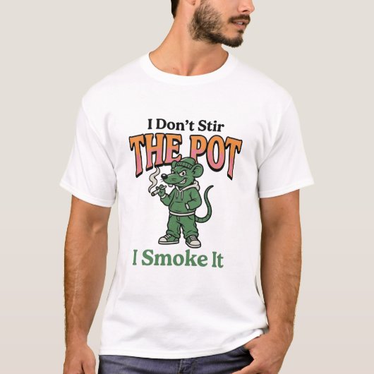 T-shirt Citation de Pot de Rat Drôle Design de Gravure Vin (Devant)