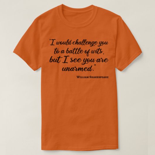 T-shirt Citation De Shakespeare Bataille De Wits III (Design devant)