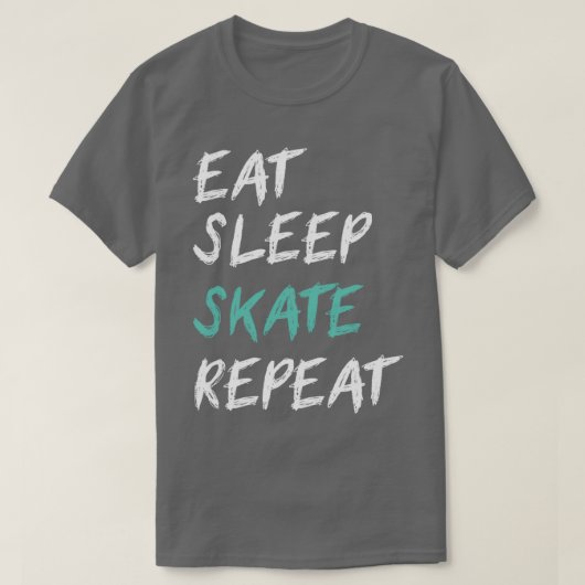 T-shirt citation de skate drôle Eat Sleep patinage Répéter (Design devant)