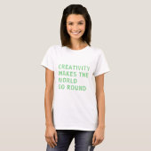 T-shirt Citation de Slogan Créativité Typographie verte (Devant entier)