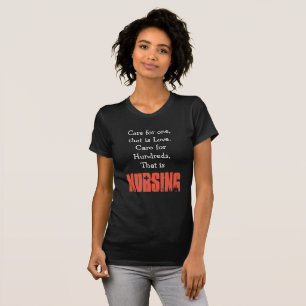 T-shirt Citation de soins infirmiers, infirmière