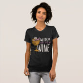 T-shirt Citation de sorcière pour boire du vin (Devant entier)