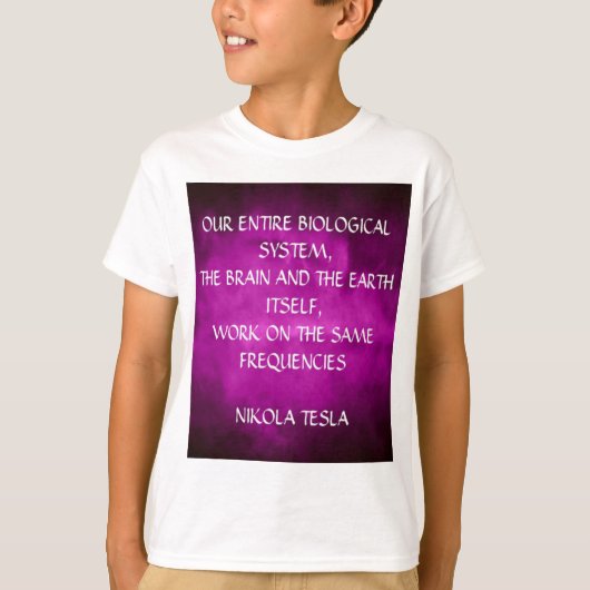 T-shirt Citation de Tesla sur le violet (Devant)