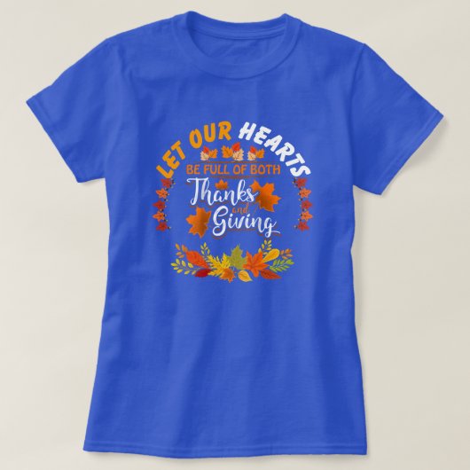 T-shirt Citation de Thanksgiving : Que nos coeurs soient r (Design devant)