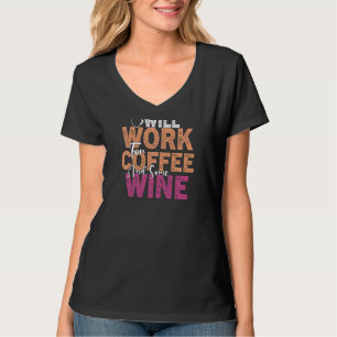 T-shirt Citation de vin de café pour femmes Barista Cool C