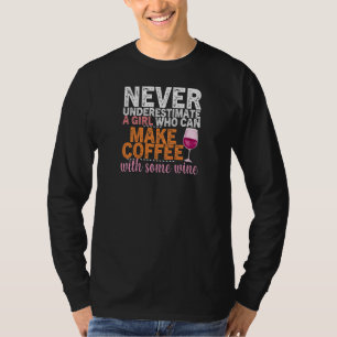 T-shirt Citation de vin de café pour femmes Barista Cool C