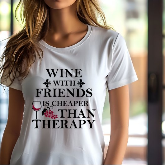T-shirt citation de vin drôle pour amis étudiants