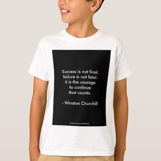 T-shirt Citation de Winston Churchill; Succès 2.0 (Devant)
