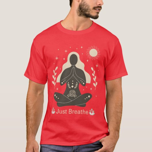 T-shirt Citation de yoga Respirer simplement Esprit Clair  (Devant)