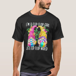 T-shirt Citation D'Été Rose Pour Flip Flop Girls Plage Uni