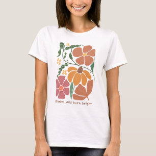 T-shirt Citation d'inspiration florale de Boho Retro