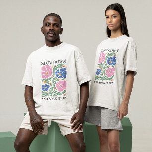 T-shirt Citation d'inspiration florale de Boho Retro