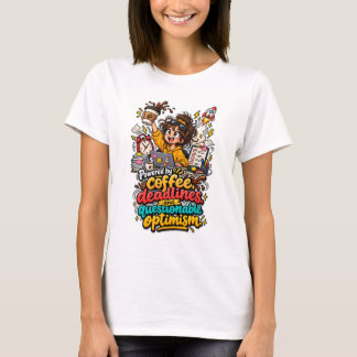 T-shirt Citation d'optimisme drôle sur le café et les déla