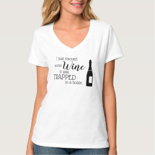 T-shirt Citation Drôle À Dire Du Vin Secouru À Partir D