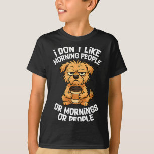 T-shirt Citation drôle Café Chien endormi Mignon Amoureux