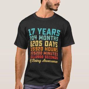 T-shirt Citation drôle d'anniversaire 17 ans B-Day Math