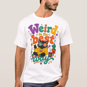 T-shirt Citation drôle de chat noir hippie Bizarre dans le