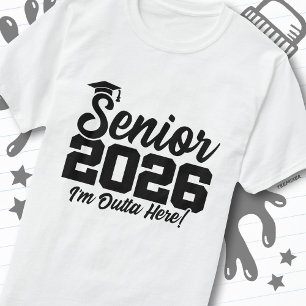 T-shirt Citation drôle de fin d'études Senior 2026 Je me c