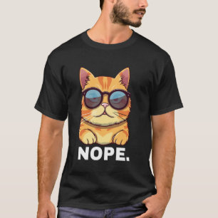 T-shirt Citation drôle de non avec un chat cool et humoris