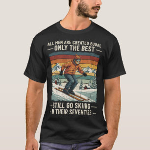 T-shirt Citation drôle de skieur pour homme pour son 70e a