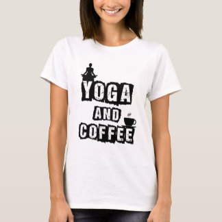T-shirt Citation drôle de yoga et de café pour amateur de